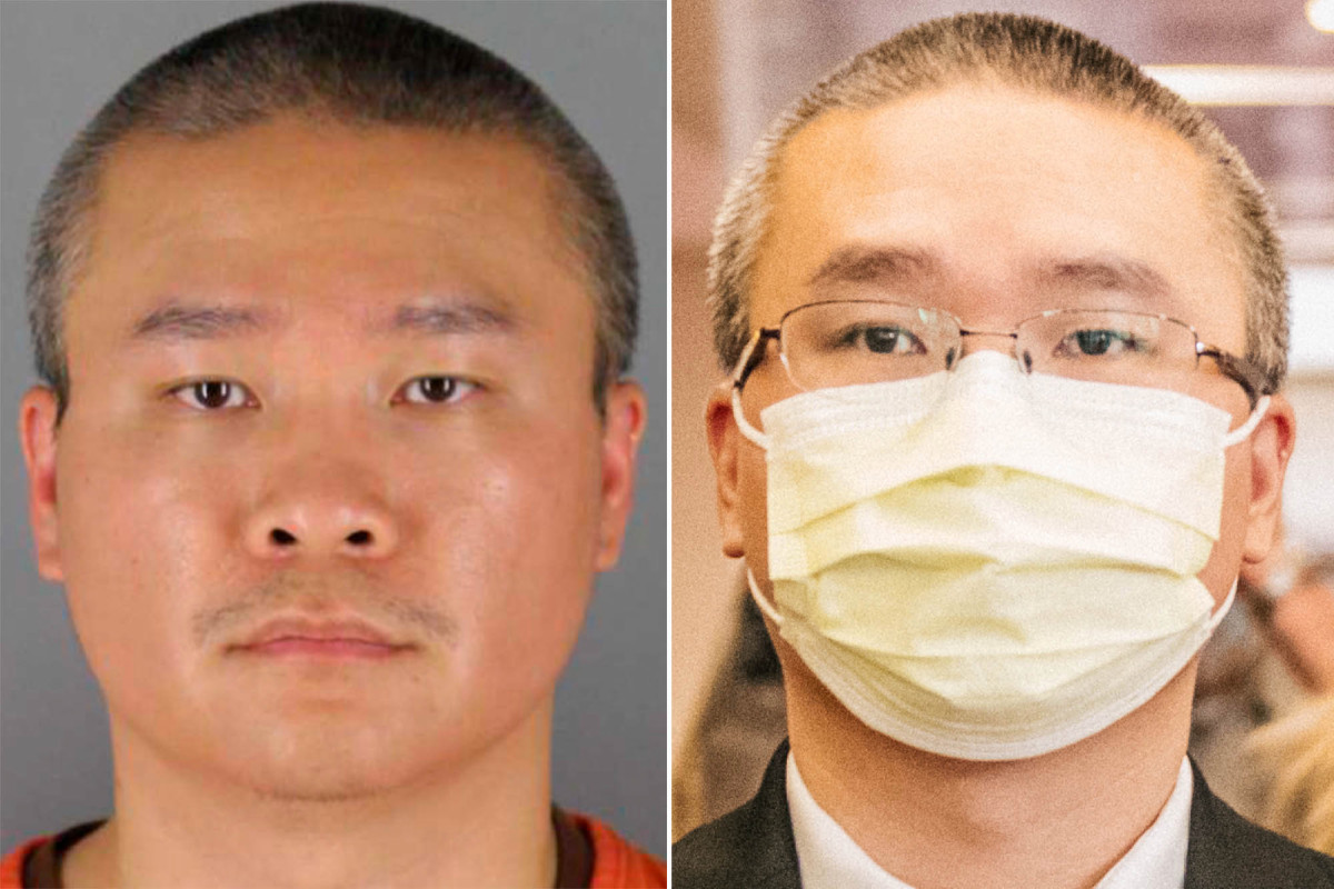 Tou Thao appears in court (left) to face charges stemming from the murder of George Floyd