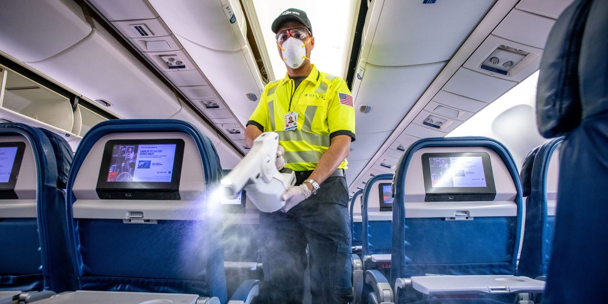 American Airlines' new plane disinfectant works for a full week, but doesn't stop the main way COVID-19 spreads