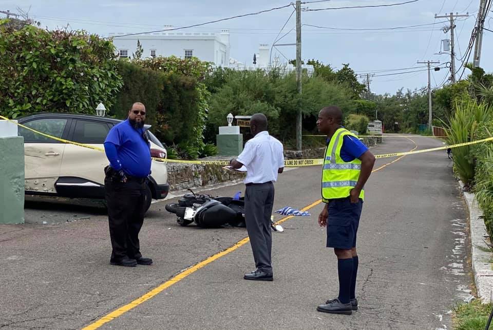 Motorcycle and car collide in North Shore Road, Pembroke