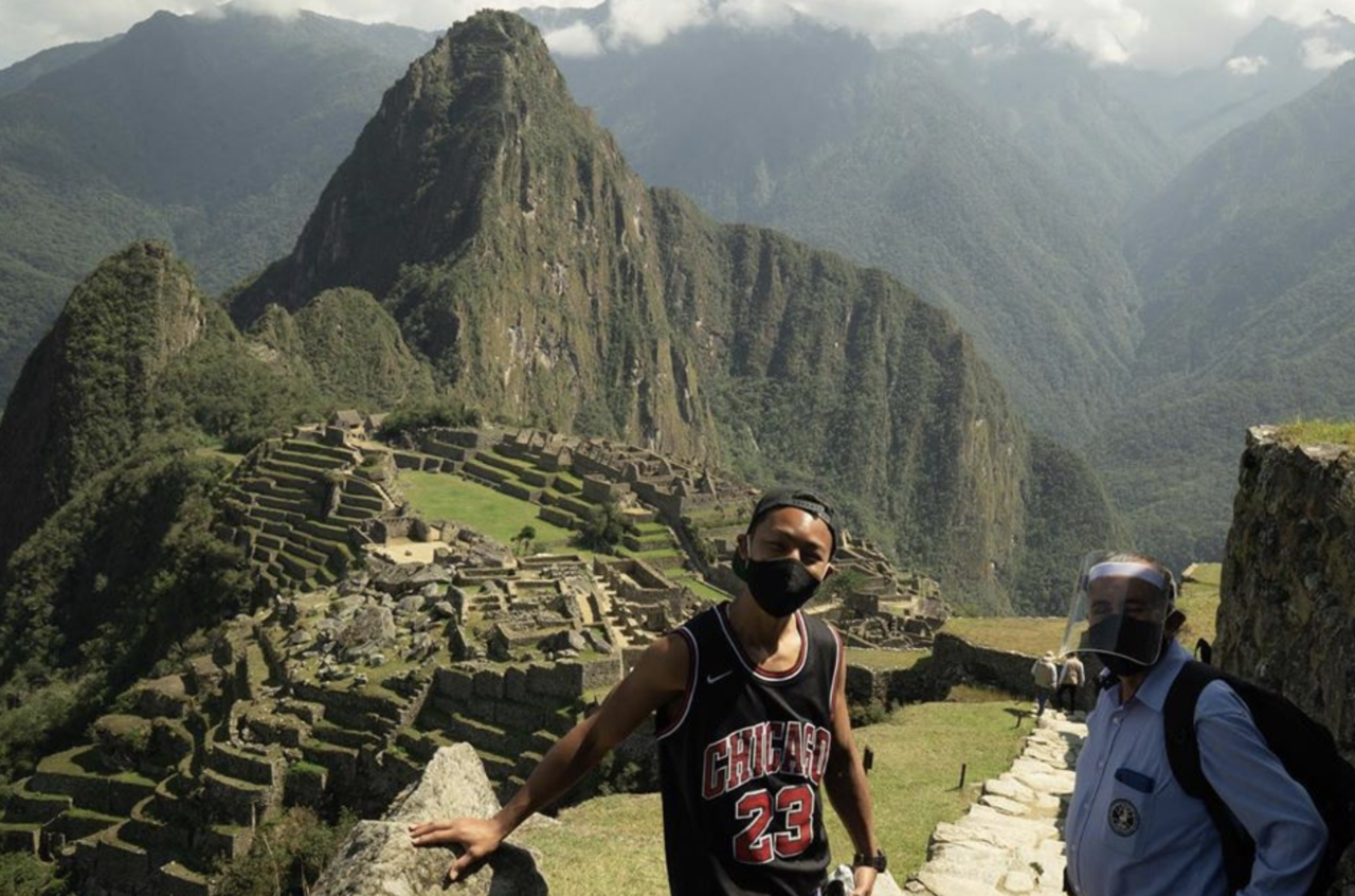 A Japanese man, the first tourist to visit Machu Picchu in seven months