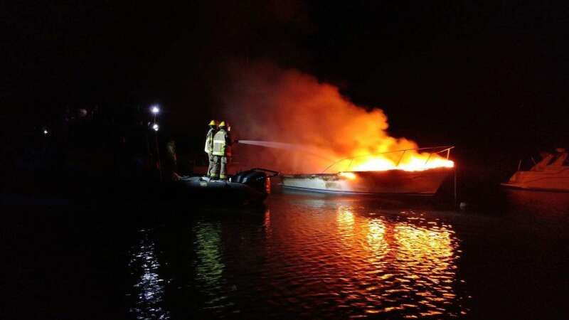 BPS & BFRS Investigate Riddell's Bay Boat Fire