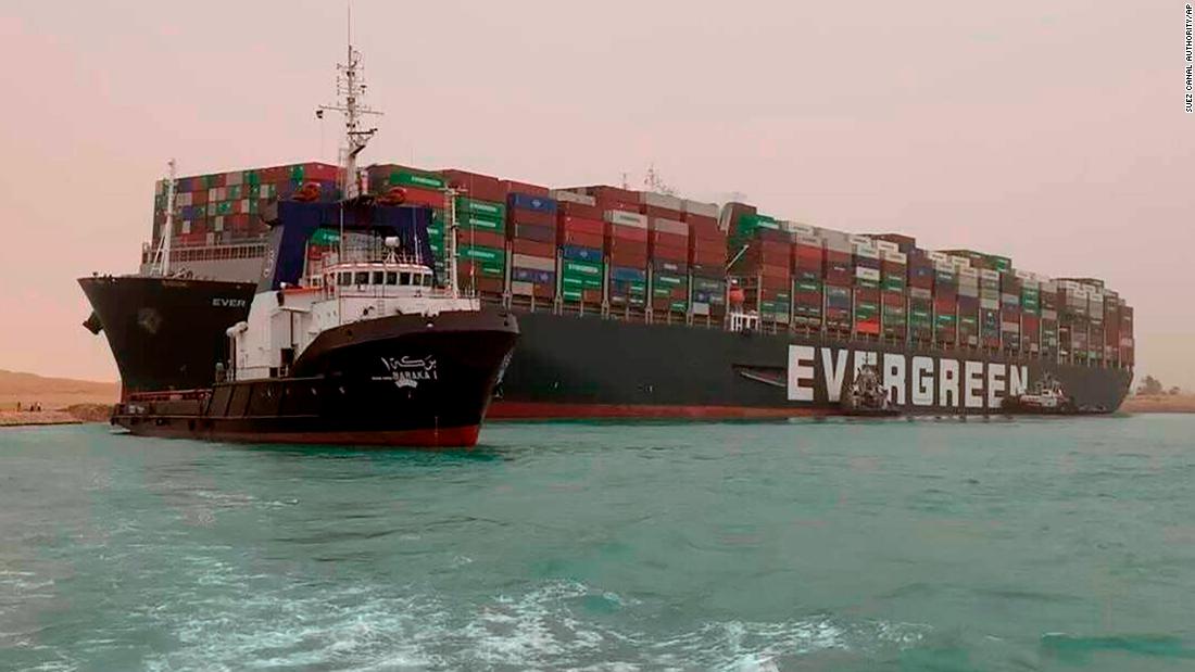 A huge ship is blocking a vital trade artery. It could get costly