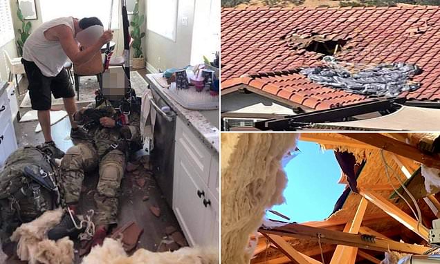 British soldier smashes through ROOF after parachute fails to open