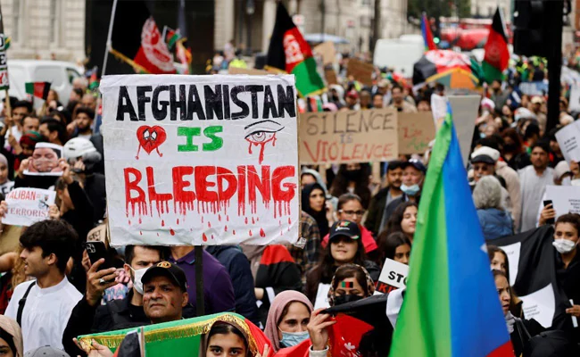 Thousands Protest In London Decrying Taliban Takeover Of Afghanistan