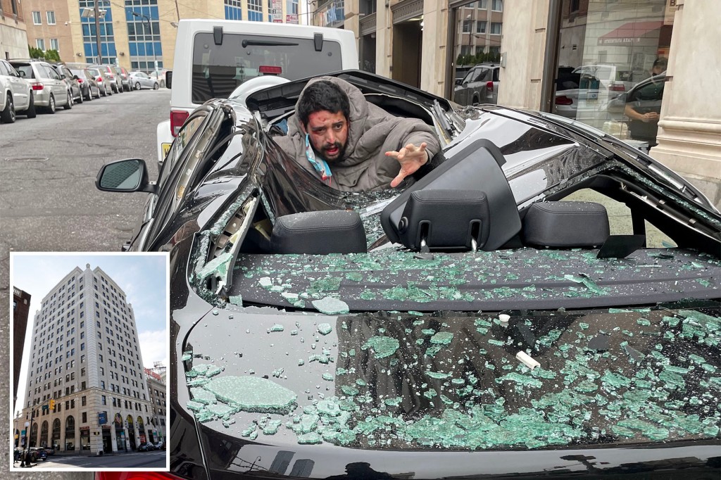 Man plunges nine stories from NJ high-rise, lands on BMW — and survives