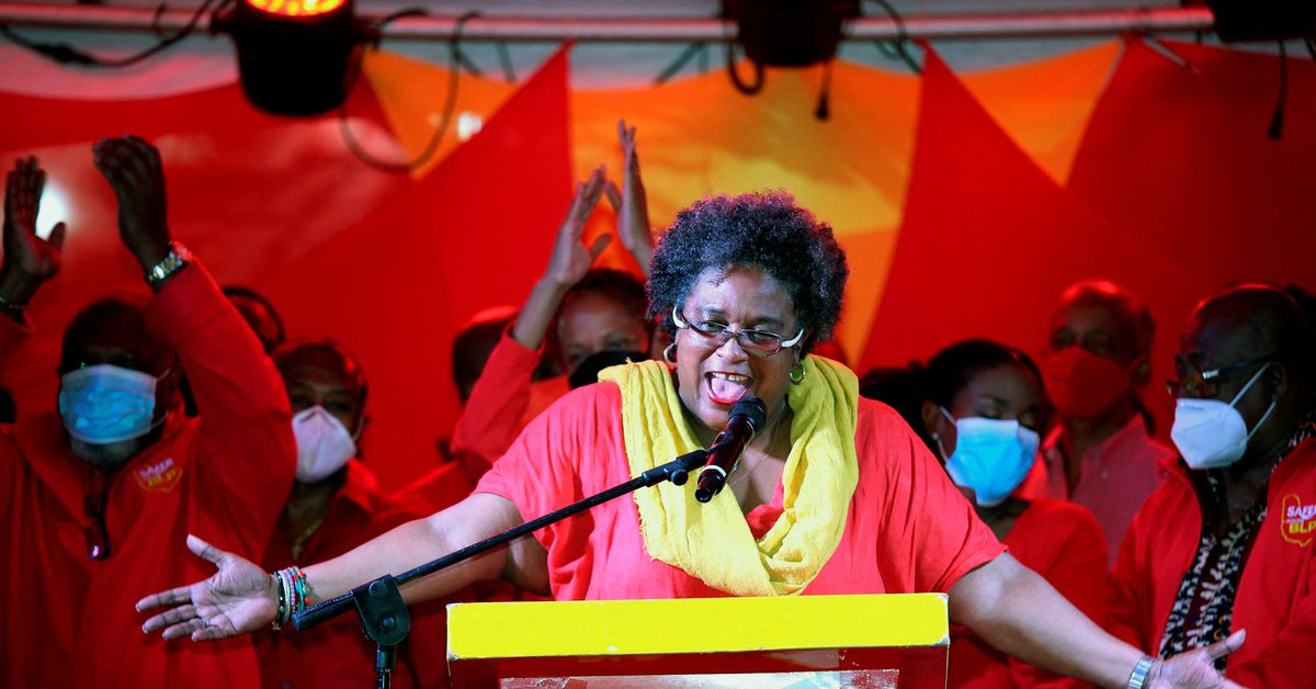 Barbados' Mottley hails landslide victory for ruling party