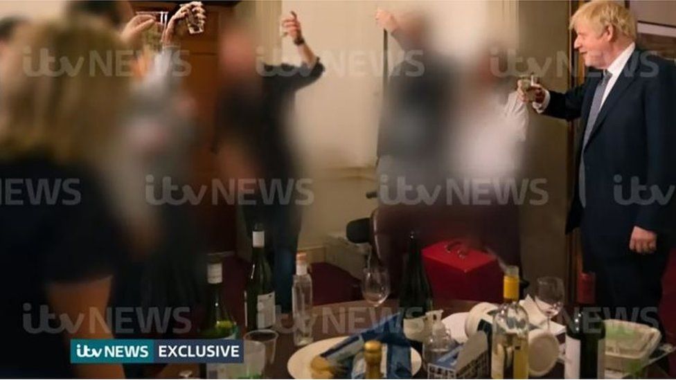 Boris Johnson pictured drinking at No 10 lockdown event