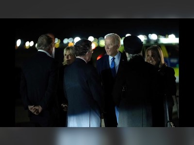 US president Joe Biden arrives in London on Air Force One ahead of Queen’s funeral