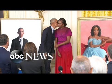 Barack and Michelle Obama return to the White House for portrait unveiling